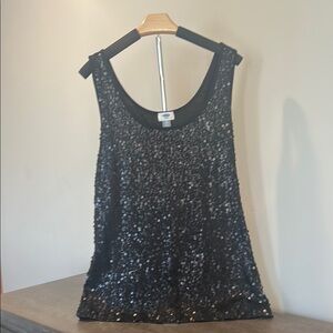 Old Navy Black Sequin Tank Top
